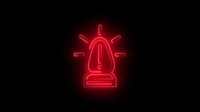 Animated Traffic Red Alert Icon Animation Glowing Warning Signal Emergency Indicator Flashing Stop Light Critical Attention Hazard Motion Graphic Design Element