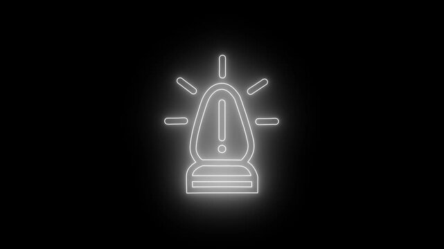 Animated Traffic Red Alert Icon Animation Glowing Warning Signal Emergency Indicator Flashing Stop Light Critical Attention Hazard Motion Graphic Design Element