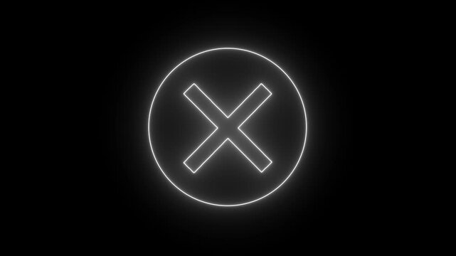Animated Check Cross Arrow Icon Animation Glowing Tick X Direction Symbol Modern UI UX Approval Rejection Mixed Sign Motion Graphic Design Element