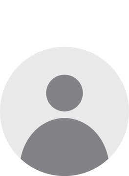 Generic gray circular placeholder icon for a user profile or avatar, depicting a silhouette of a person's head and shoulders.