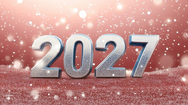 Elegant Burgundy Celebration Backdrop with Sparkling Blurred Winter Wonder and Polished Silver 2027