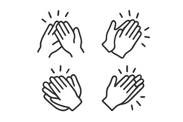Obraz premium Outline symbols of clapping hands for applause and appreciation gestures