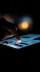 Touchscreen finger smartphone low light glow night dark app