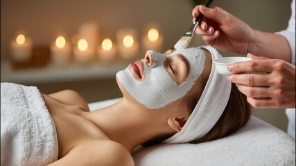 Relaxing spa treatment with soothing facial at a serene wellness center