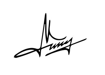 Overall Style and Form: The image features a highly stylized logo or signature, drawn with thick, flowing, connected lines, resembling calligraphy or artistic cursive.