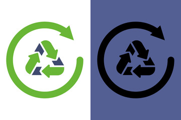 Recycle Arrow Circle Icon &ndash; Eco-Friendly Waste and Sustainability Symbol