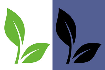 Green Leaf Icon Symbol for Nature, Eco, and Sustainability Design