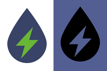 Hydropower Energy Icon &ndash; Water Electricity Symbol