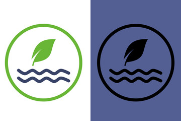 Eco Water Leaf Icon &ndash; Environmental Sustainability Symbol
