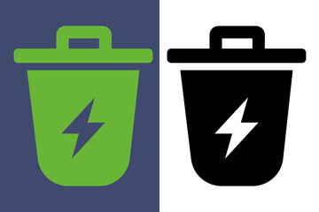 Waste to Energy Icon Eco Electricity and Recycling Concept