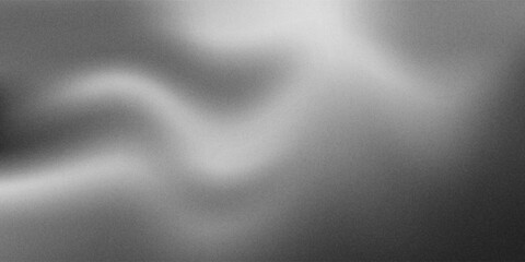 Black white dark gray silvery abstract background. Color gradient. Wave. Rough grain grainy grungy noise dust. Brushed matte shimmery blur. Light. Metallic steel metal effect. Design.