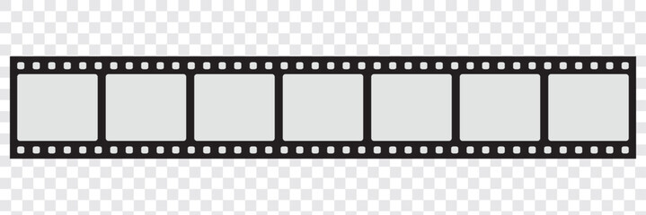 Film strip. Retro film strip frame. Cinema filmstrip template. Video film strip roll. Tape photo film strip frame, video film strip roll. Film negative frames vector.