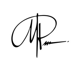 Overall Style and Form: The image features a highly stylized logo or signature, drawn with thick, flowing, connected lines, resembling calligraphy or artistic cursive.
