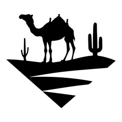 Simple and Elegant Black Silhouette of a Cat Sitting Gracefully with a Curved Tail Against a Plain Background