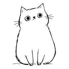 Minimalist black cat silhouette on white background, perfect for seasonal themes, animal lovers, or modern designs