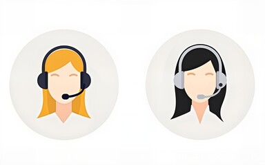 Fototapeta premium customer service headset icon in different style vector illustration. two colored and black customer service headset vector icons designed in filled, outline, line and stroke style can be used for