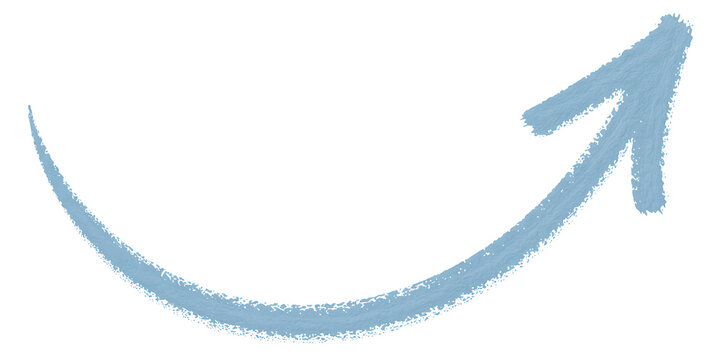 A blue arrow curves upwards on a white background, indicating progress or direction