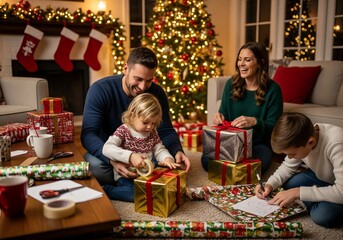 happy family at christmas