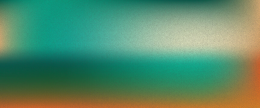 Green beige background. Teal orange gradient. Particle stipple overlay with a subtle noise gradient. Sand dots grunge background texture. Halftone points pattern. Vector abstract retro background.