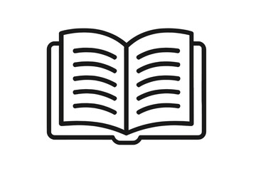 Open book showing pages and text lines, symbolizing education, reading, and knowledge