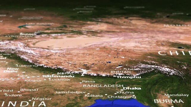 Flight from Abuja NIGERIA to Pyongyang NORTH KOREA with flag pins