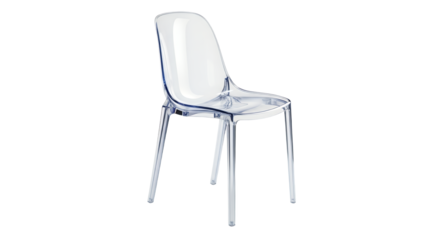 Transparent polycarbonate chair with minimalistic design showcasing modern aesthetics and structural clarity for a sophisticated interior decor