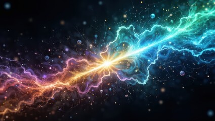 Fototapeta premium Colorful Cosmic Wave of Energy and Light in an Abstract Representation of the Universe