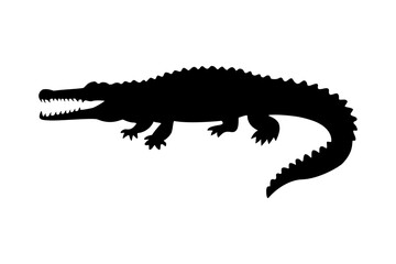 Crocodile icon, Silhouette icon of Crocodile, Flat style vector illustration design