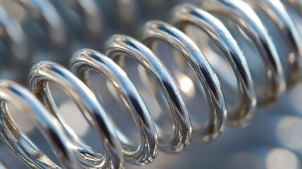 Macro steel spring coil tension detail