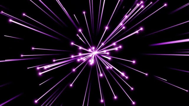 Abstract purple light speed warp travel hyperjump streaks exploding background