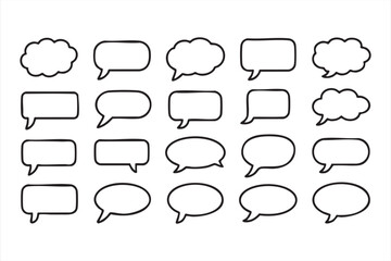 Fototapeta premium Message and dialog bubble icon set for UI components, branding accents, and communication layouts