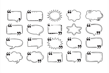 Obraz premium Quote and chat bubble collection for UI components branding visuals and message highlights