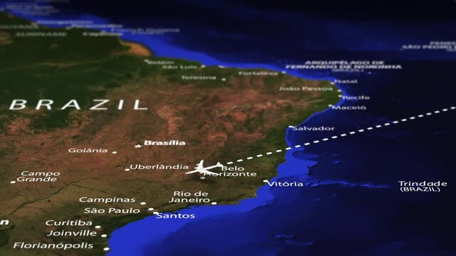 Flight from Abuja NIGERIA to Santiago CHILE with flag pins