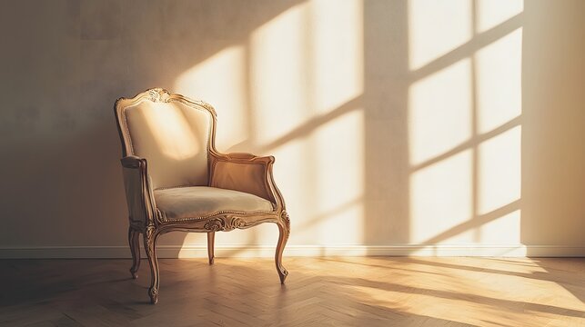 Vintage french chair wood high resolution picture