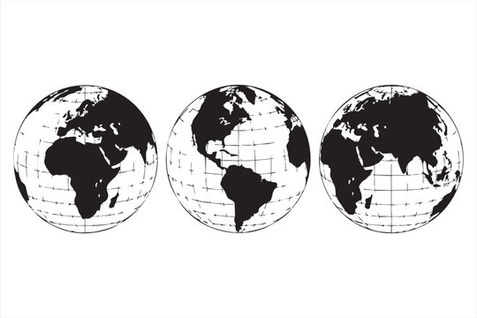 Global map icon collection for corporate presentations app assets and geography graphics