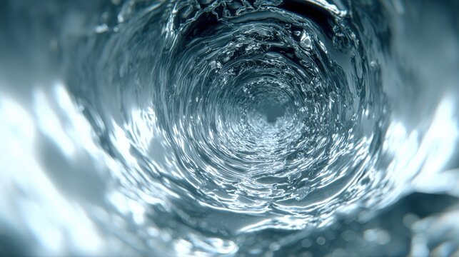 Swirling water vortex abstract background representing fluidity, motion, and the power of nature's elements - Powered by Adobe