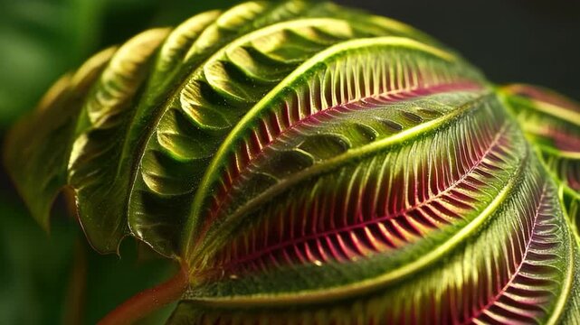 A detailed view of a plant's foliage, showcasing its intricate leaf structure