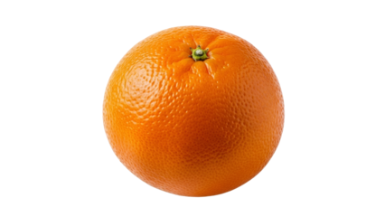 Isolated orange exhibiting a vibrant, textured peel with vivid color saturation, perfect for nutritional and culinary themes, with clean presentation