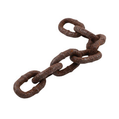 Obraz premium Close-up of a rusty metal chain with a textured surface against a black background