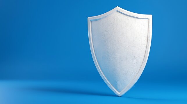 Shield Protection Symbol Against Blue Background Promoting Safety and Security