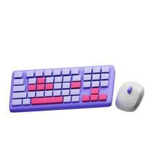 mouse keyboard 3d illustration