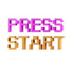 press start 3d illustration
