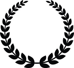 laurel wreath, award, victory, success, achievement, honor, medal, prize, symbol, graphic, design, illustration, black and white, silhouette, wreath, leaves, foliage, circular, emblem, recognition, ch