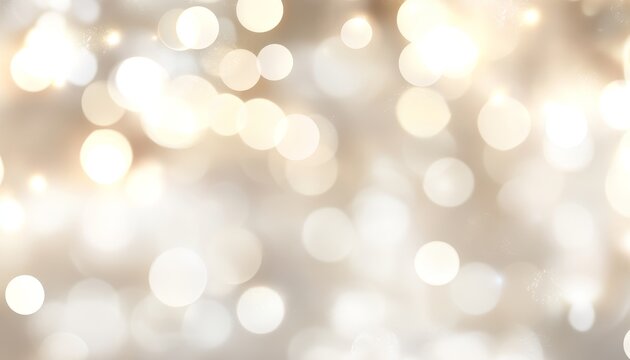 Elegant Ivory Celebration Texture with Shimmering Golden Lights and Soft Glowing Bokeh Effects