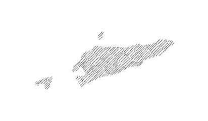 Timor Leste or East Timor map hand drawn sketch on white background vector, freehand hatch style map, vintage map.