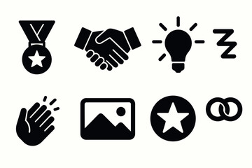 Minimalist icon set for business and communication design