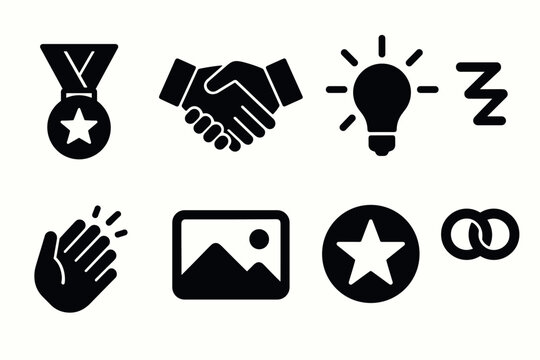 Minimalist icon set for business and communication design