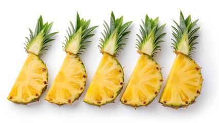 Six Fresh Tropical Pineapple Wedges