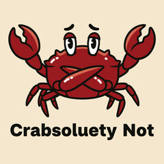 Funny Cartoon Crab Crossing Arms with 