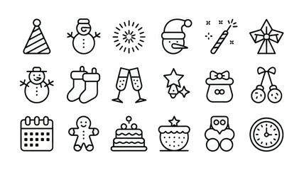 Holiday Celebration Line Icon Collection